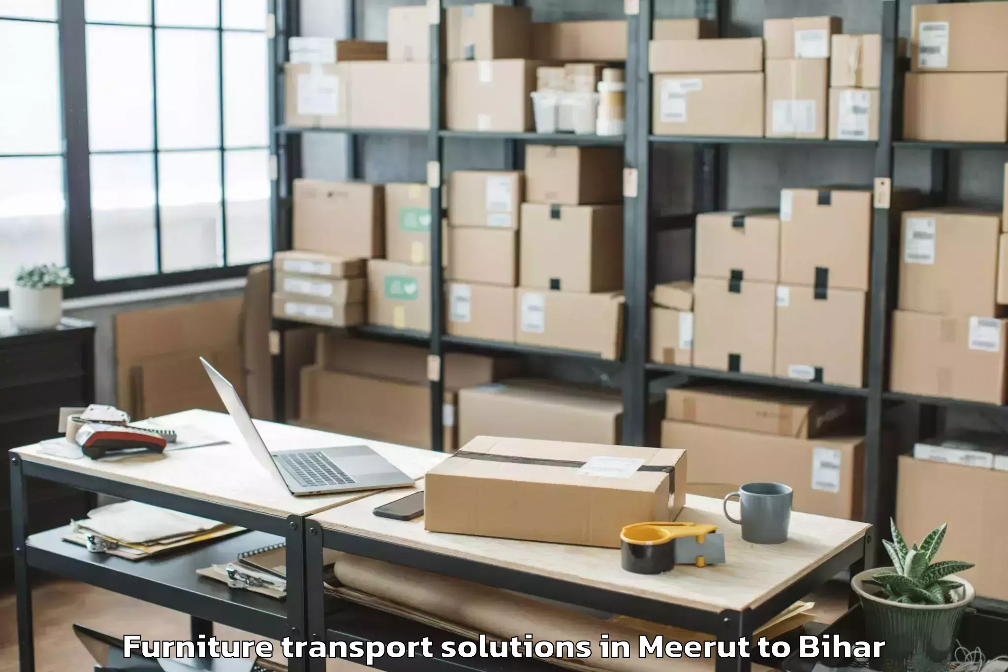 Affordable Meerut to Lalganj Vaishali Furniture Transport Solutions